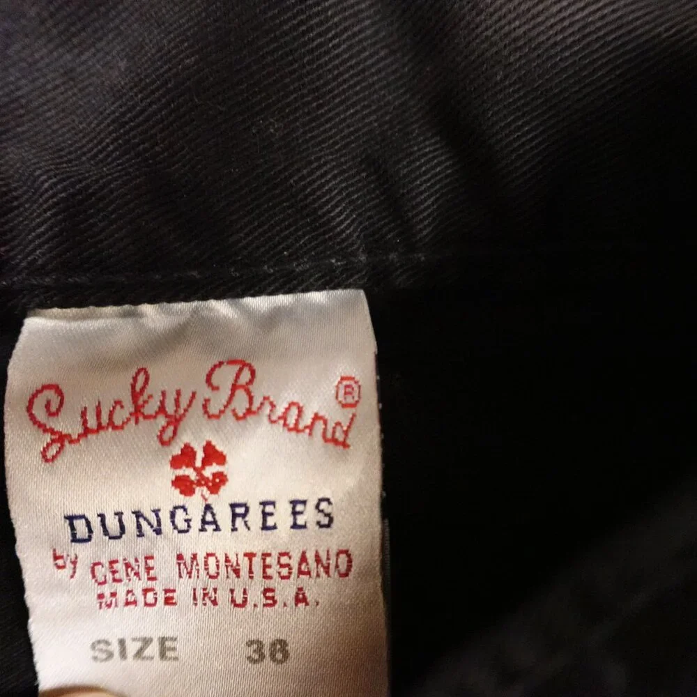 Lucky Brand Dungarees Relaxed Fit Black‎ Jeans - Size 36 American Made Vintage